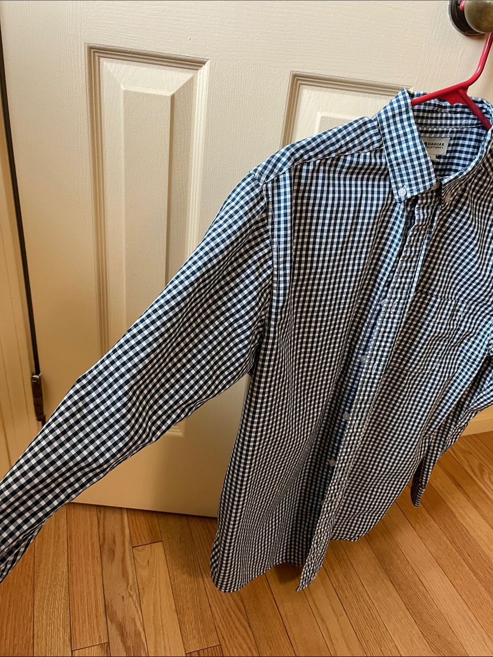 Haggar Green & White Gingham Button-Down Shirt - Picture 3 of 6